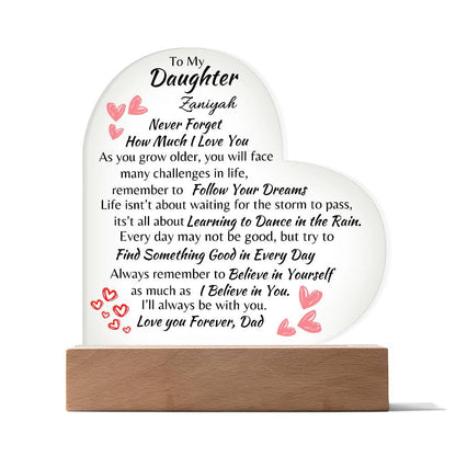 Love You For Ever Daughter | Acrylic Heart Plaque